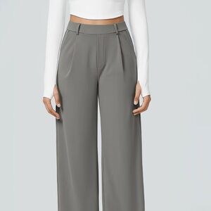 HALARA Flex High Waisted Plicated Silent Storm Gray Pants Regular